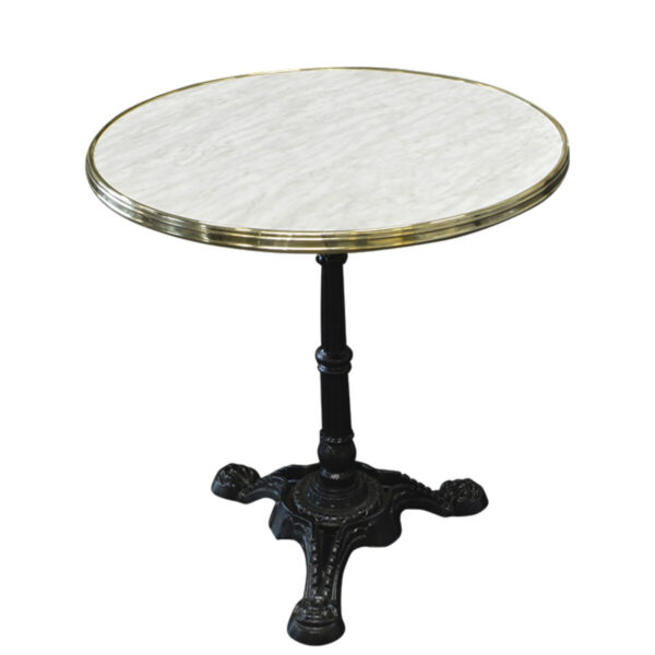 Marmorlook/messing bordplate rund - ø70cm