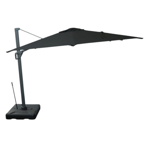 Hjørneparasol v.2 3x3m 280gr/m2 Polyester duk - NY - Svart
