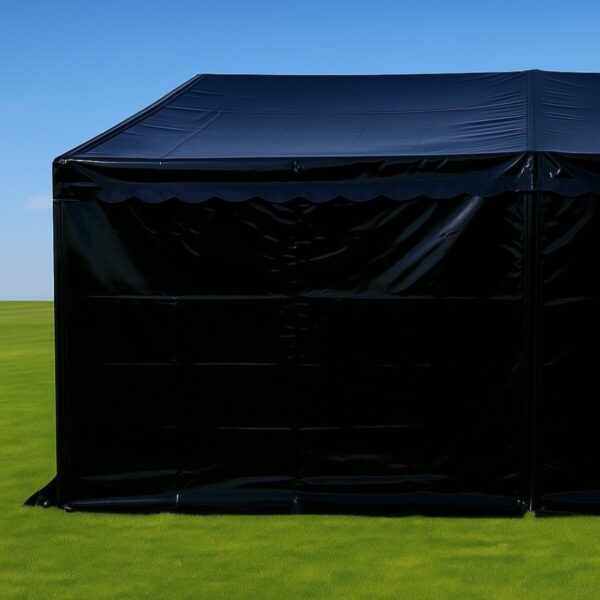 Side 2,2m - lynlås, Sort PVC