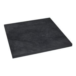 Sort marmorlook bordplate firkantet Exteriolit - 70x70 cm