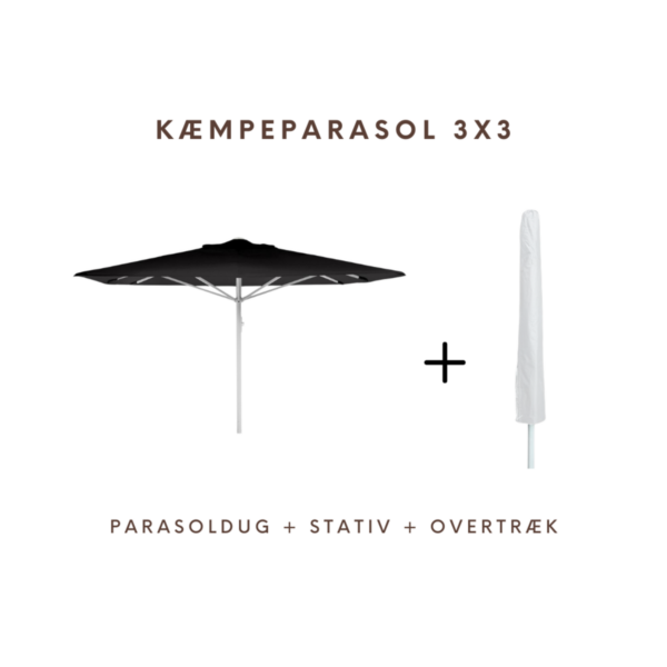 Kjempeparasol - 3x3m uten frysekant - NY - Bilde 2