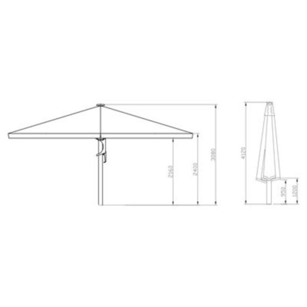 Kjempeparasol 4x4 polyester uten frisktkant - Bilde 4