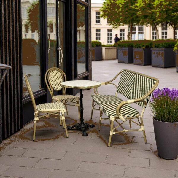 Cafépakke Paris med benk og 2 stoler - Bilde 3