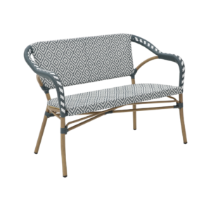 Nantes Cafébænk m. armlæn - Blå