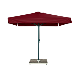 Kjempeparasoll 3x3m komplett m/frise - Grå Stativ - Grå rød