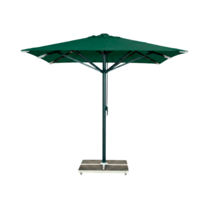 Kjempeparasoll 3x3m komplett uten kantlist - Grå stativ - Grå grønn