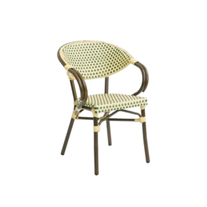 Paris - Caféstol m. armlen - Flett MODEL 2025 - Grønn-beige