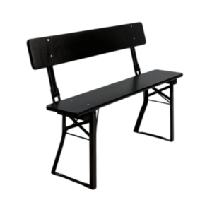 Standard balkon bænk med ryglæn 25×120 cm - Sort
