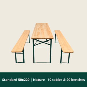 Standard 50x220 | Natur - 10 borde og 20 bænk