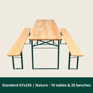 Standard 67x220 | Natur - 10 borde og 20 bænk